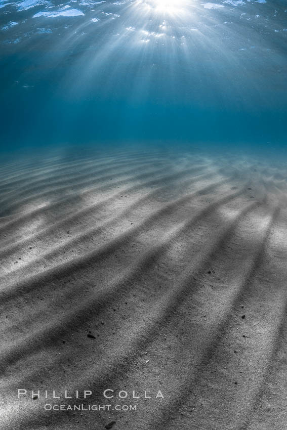 Sunlight and sand ripples, Sand Harbor, Lake Tahoe. Sand Harbor State Park, Nevada, USA, natural history stock photograph, photo id 36416