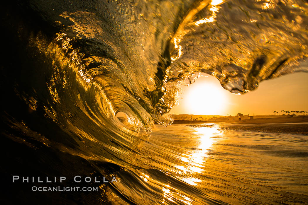 Sunrise breaking wave, dawn surf. The Wedge, Newport Beach, California, USA, natural history stock photograph, photo id 27983