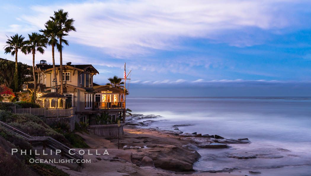 Sunrise Clouds and Surf, Hospital Point, La Jolla. California, USA, natural history stock photograph, photo id 28828