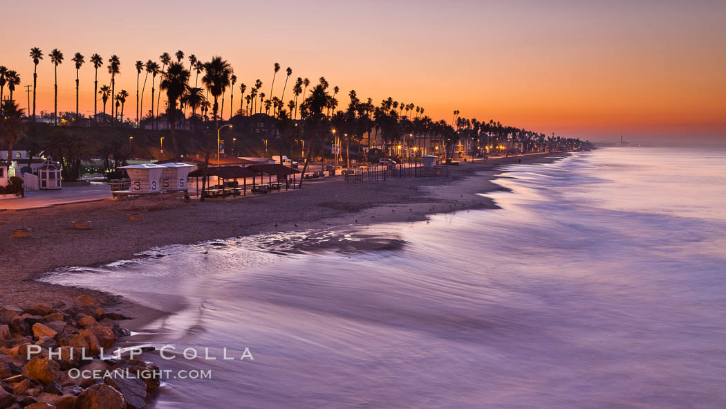 Sunrise on the coast of Oceanside California. USA, natural history stock photograph, photo id 27232