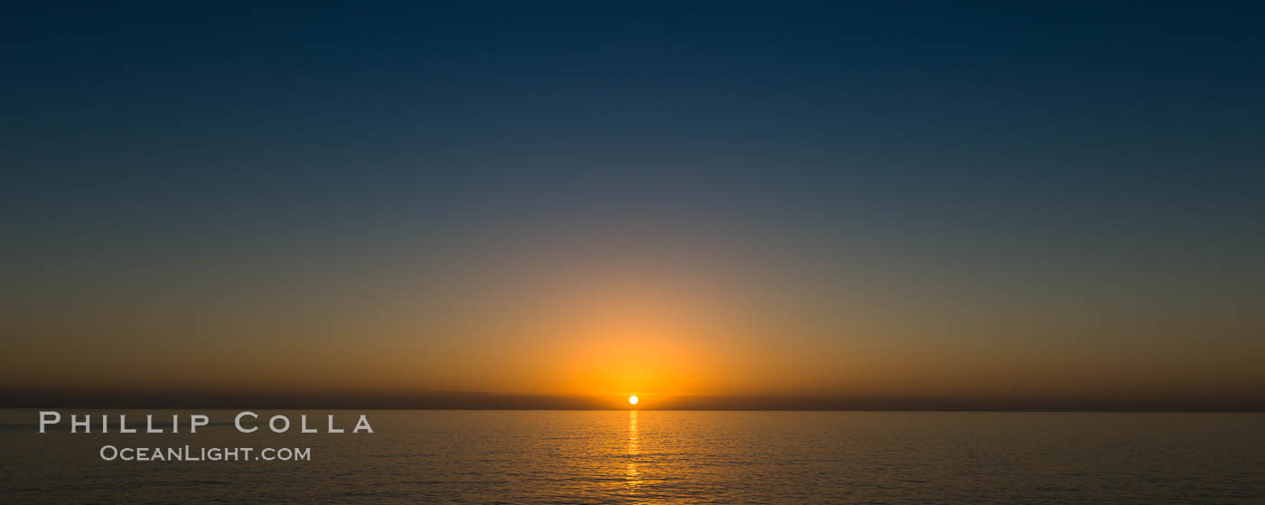 Sunrise over the Pacific Ocean, cloudless, viewed from Guadalupe Island. Guadalupe Island (Isla Guadalupe), Baja California, Mexico, natural history stock photograph, photo id 28774