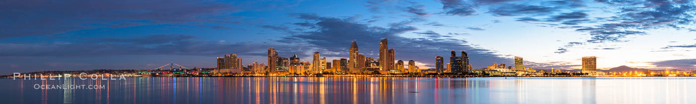 Sunrise over the San Diego City Skyline. California, USA, natural history stock photograph, photo id 28859