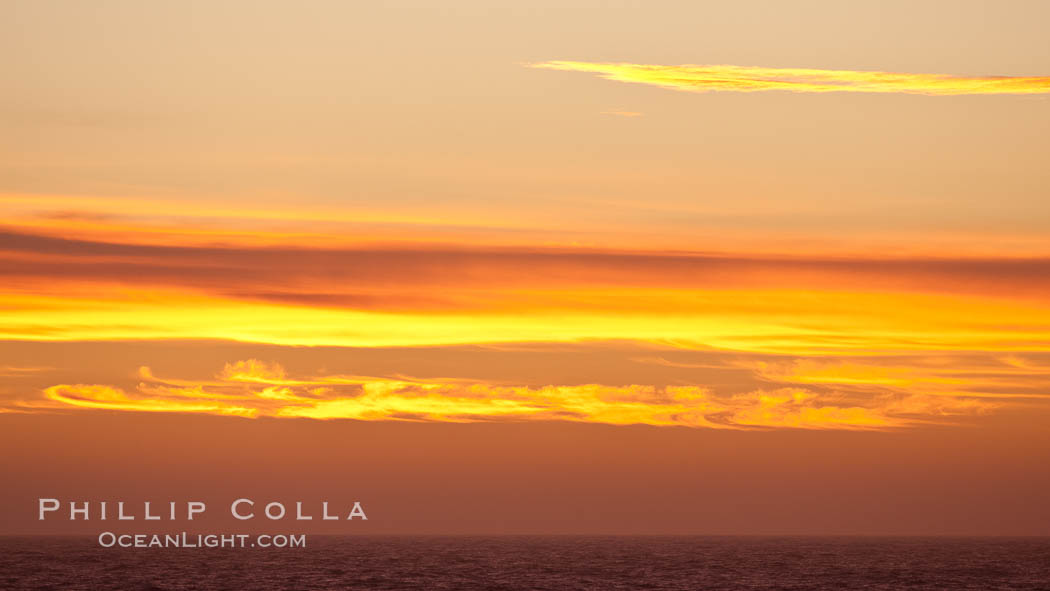 Sunset clouds, detail and colors, at sea on the open ocean between the Falkland Islands and South Georgia Island. Southern Ocean, natural history stock photograph, photo id 24178