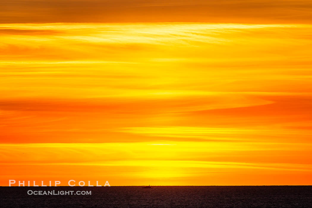 Sunset Clouds over the Pacific Ocean, Del Mar., natural history stock photograph, photo id 35059