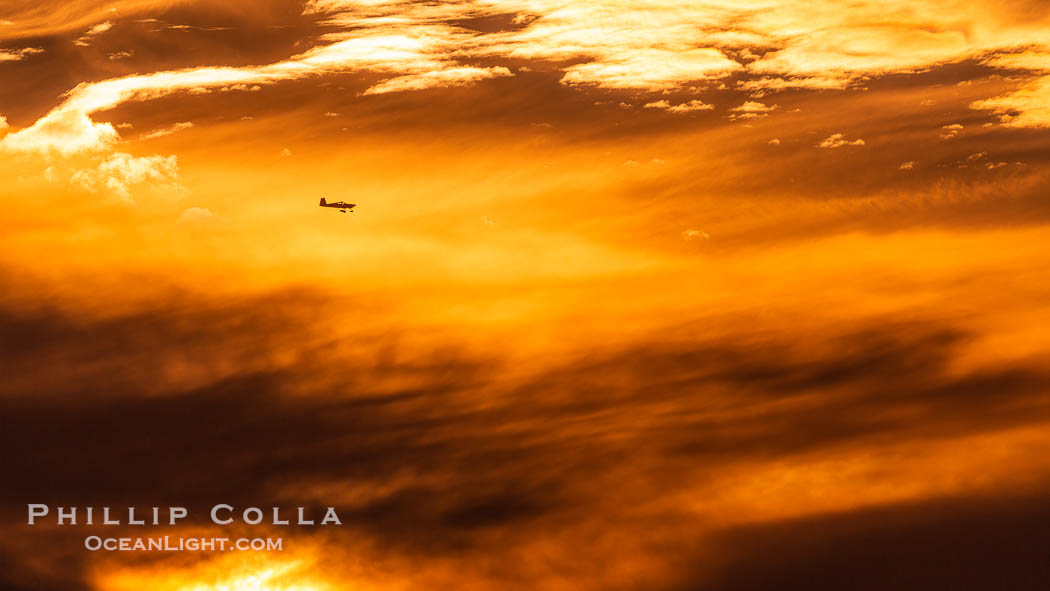 Sunset Clouds over the Pacific Ocean, Del Mar., natural history stock photograph, photo id 35109