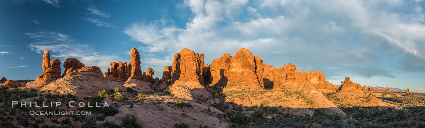 Sunset over Garden of the Gods, Arches National Park. Utah, USA, natural history stock photograph, photo id 29258
