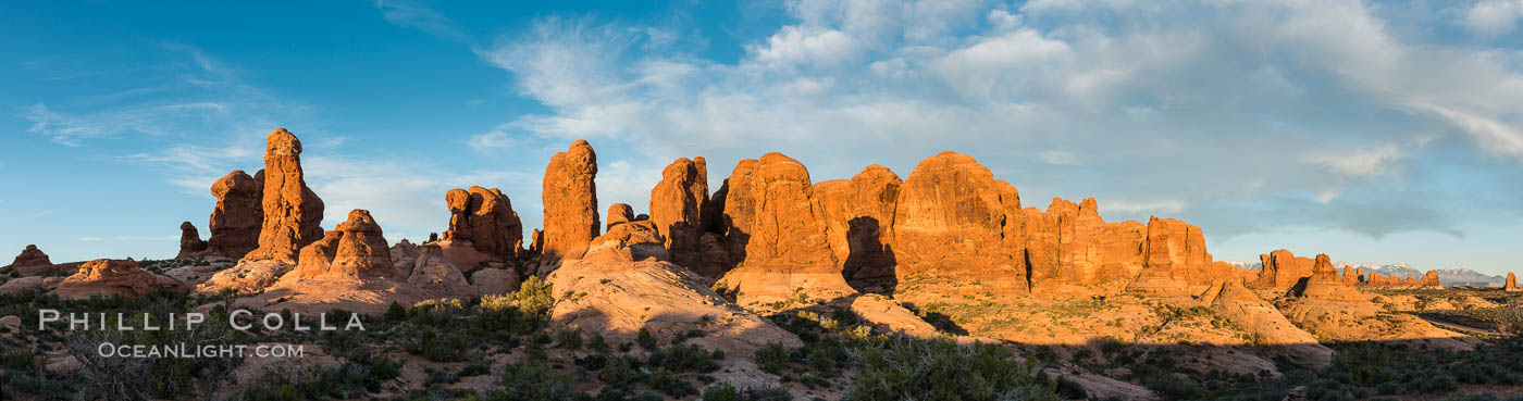 Sunset over Garden of the Gods, Arches National Park. Utah, USA, natural history stock photograph, photo id 29259