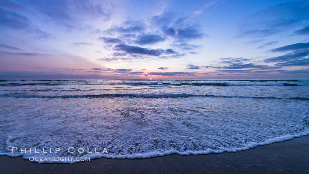 Sunset over Torrey Pines State Beach. Torrey Pines State Reserve, San Diego, California, USA, natural history stock photograph, photo id 29106