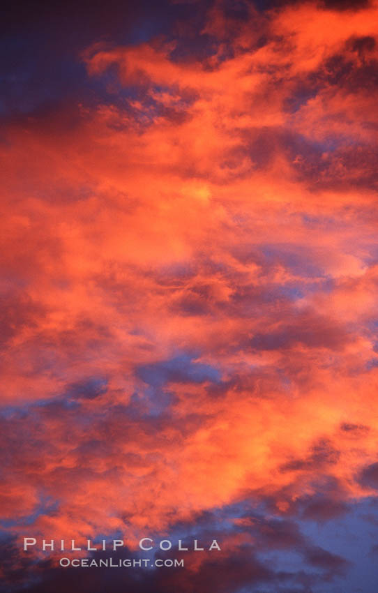 Sunrise light on clouds., natural history stock photograph, photo id 06226