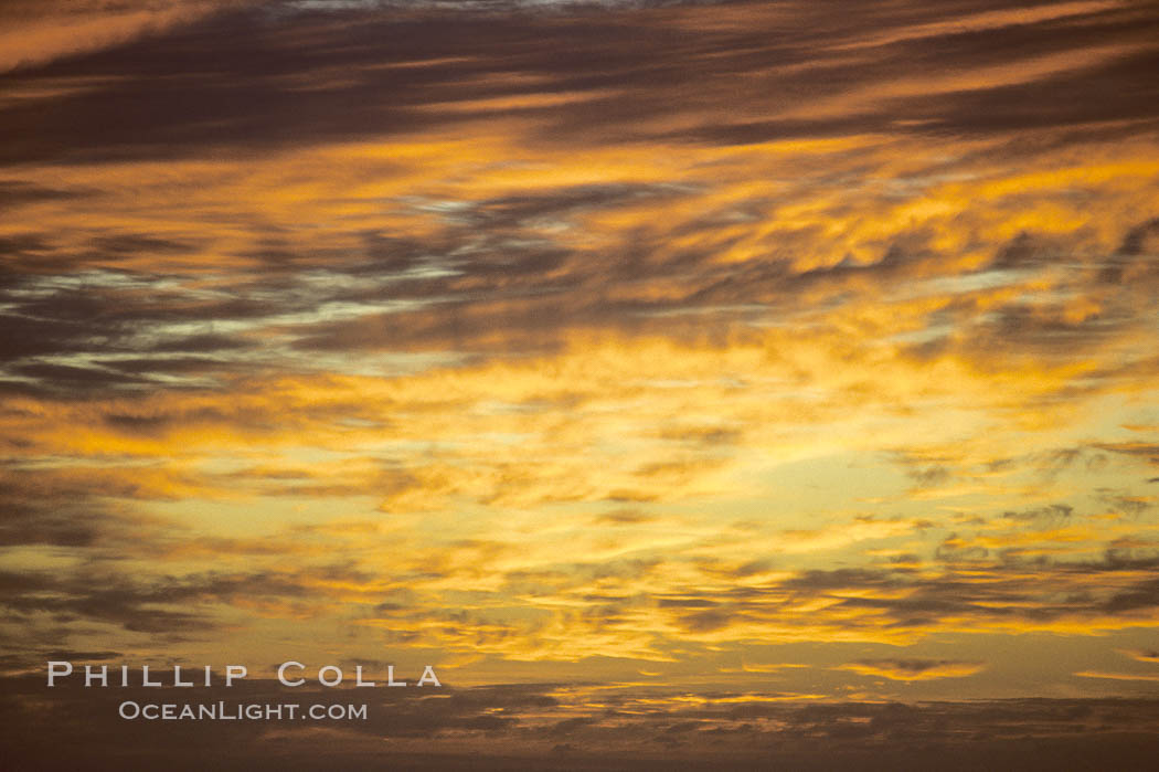 Clouds at sunset, rich warm colors and patterns. Maui, Hawaii, USA, natural history stock photograph, photo id 18516