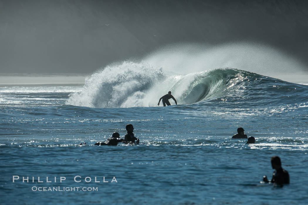 Surf and spray during Santa Ana offshore winds. San Diego, California, USA, natural history stock photograph, photo id 30458