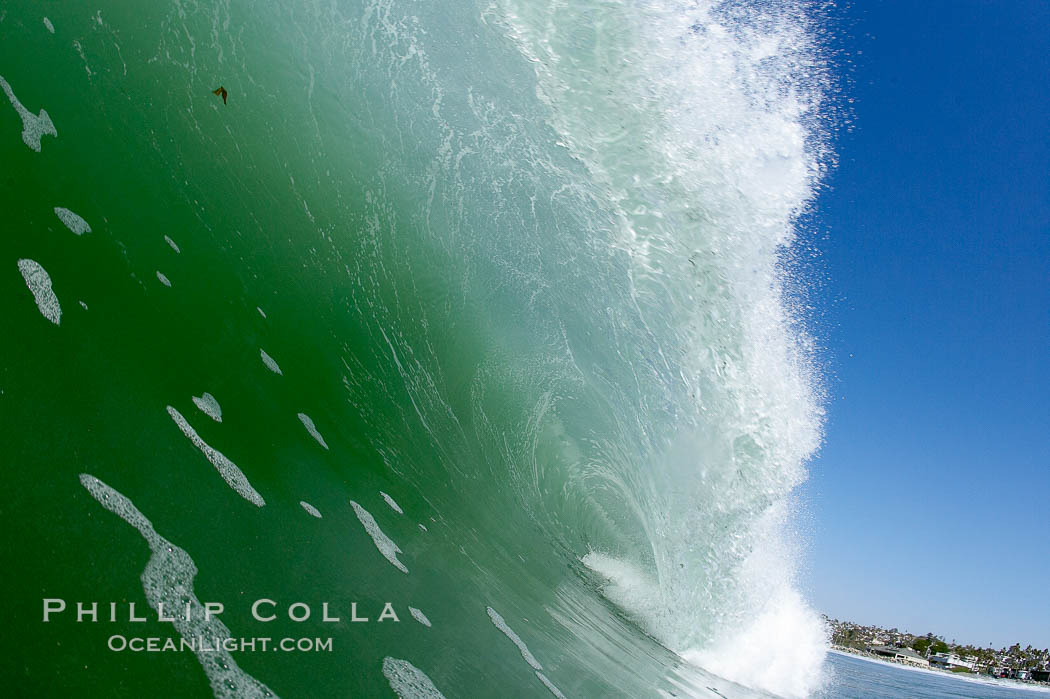 Breaking wave, tube, hollow barrel, morning surf., natural history stock photograph, photo id 19538