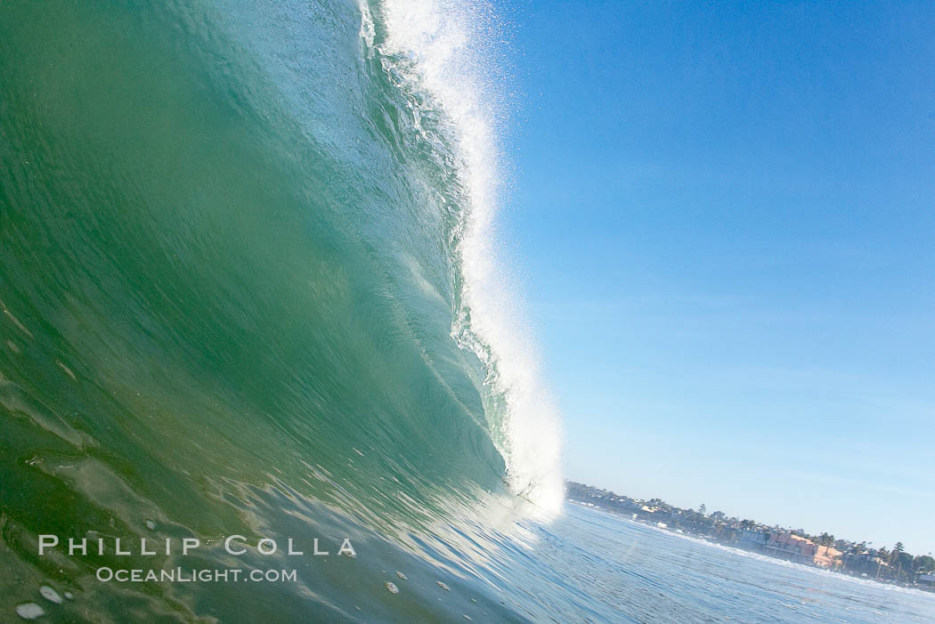 Breaking wave, tube, hollow barrel, morning surf., natural history stock photograph, photo id 19542