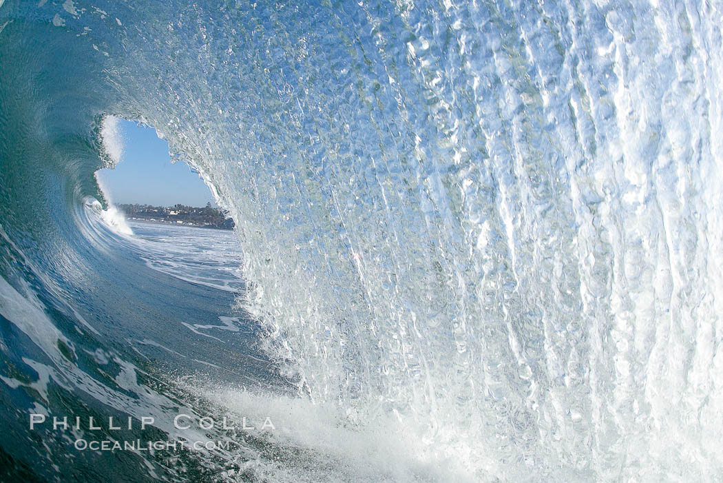 Breaking wave, tube, hollow barrel, morning surf., natural history stock photograph, photo id 19544