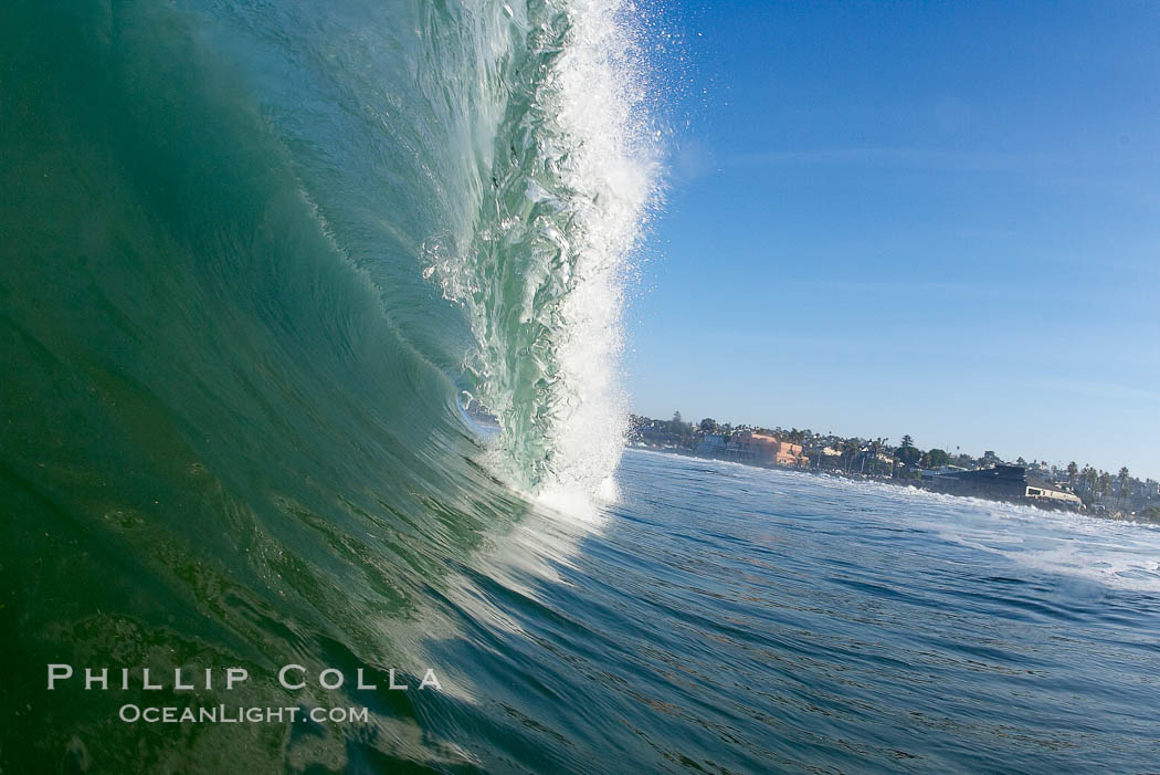 Breaking wave, tube, hollow barrel, morning surf., natural history stock photograph, photo id 19551