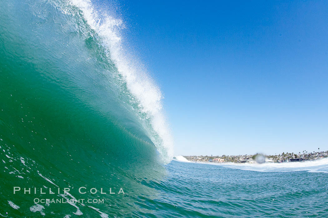 Breaking wave, tube, hollow barrel, morning surf., natural history stock photograph, photo id 19559