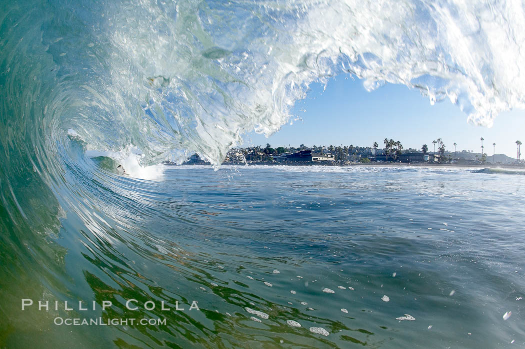 Breaking wave, tube, hollow barrel, morning surf., natural history stock photograph, photo id 19549