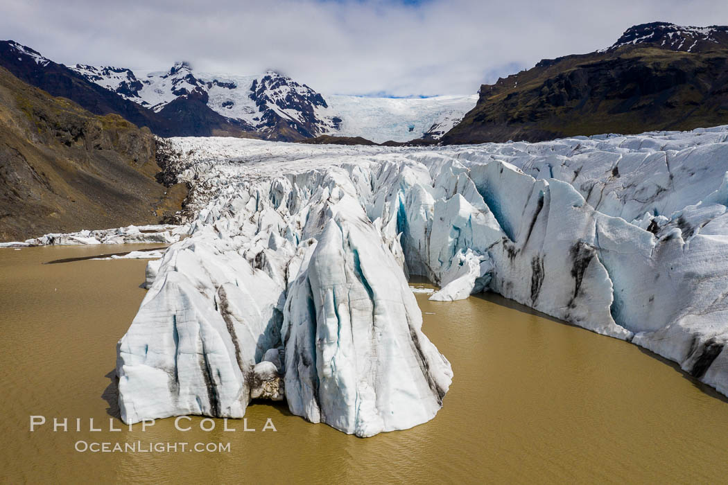 Svinafellsjokull Glacier and Lagoon, Iceland., natural history stock photograph, photo id 35758