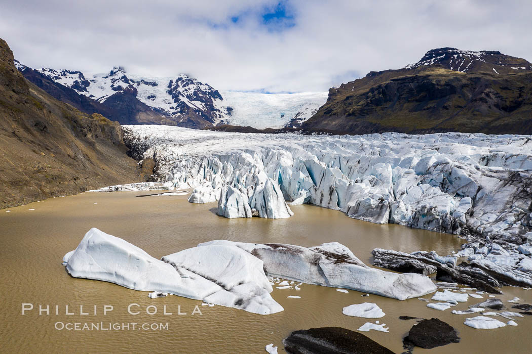 Svinafellsjokull Glacier and Lagoon, Iceland., natural history stock photograph, photo id 35759