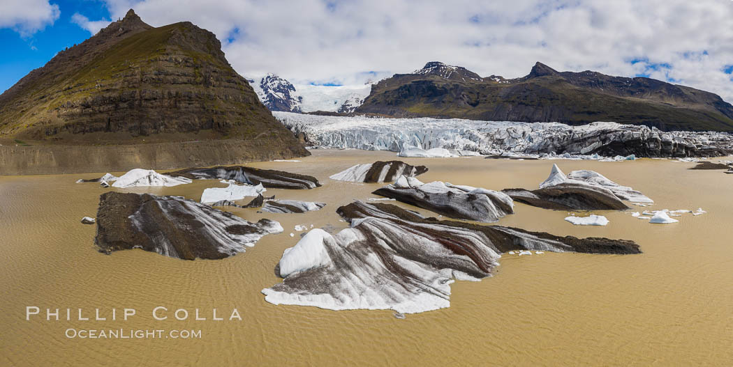 Svinafellsjokull Glacier and Lagoon, Iceland., natural history stock photograph, photo id 35733