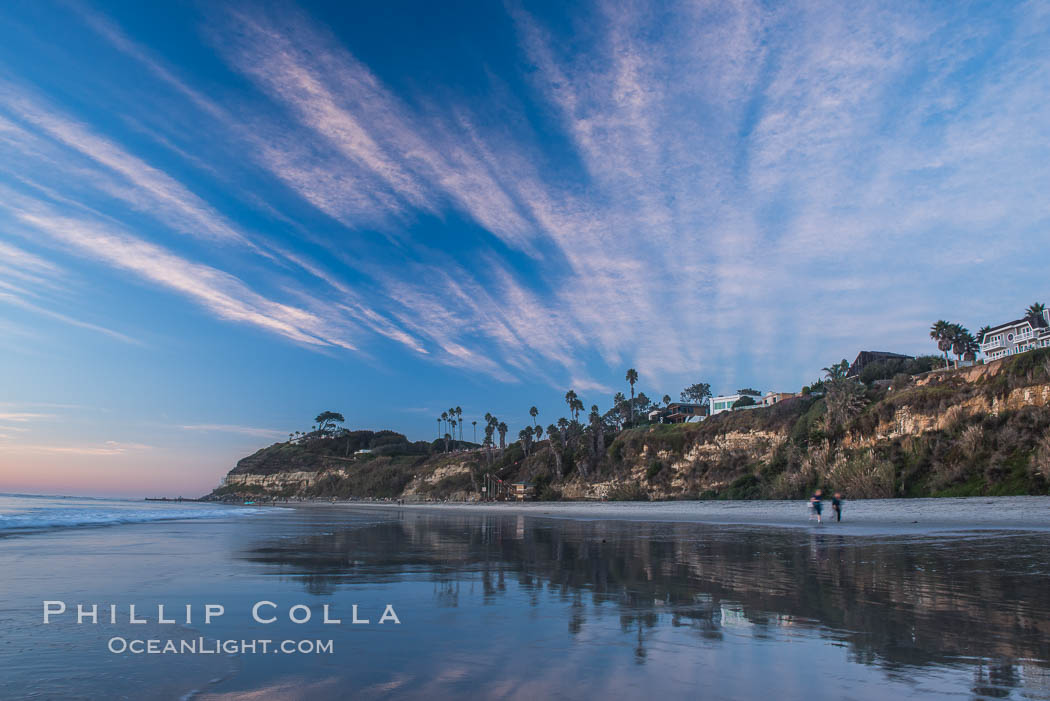 Swami's Beach at dusk, Encinitas. California, USA, natural history stock photograph, photo id 28839