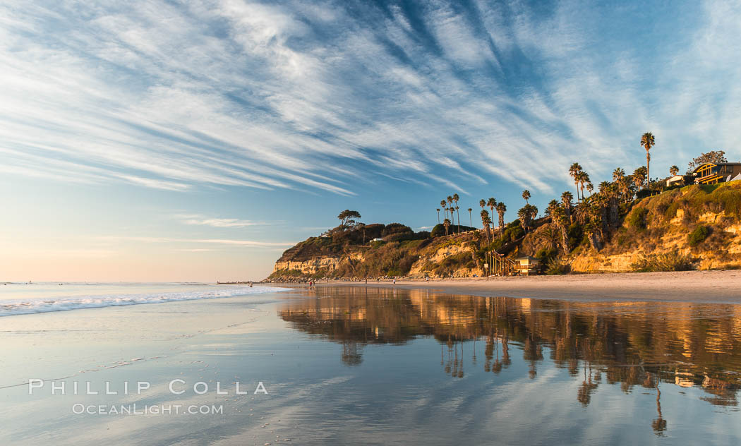 Swami's Beach at dusk, Encinitas. California, USA, natural history stock photograph, photo id 28837