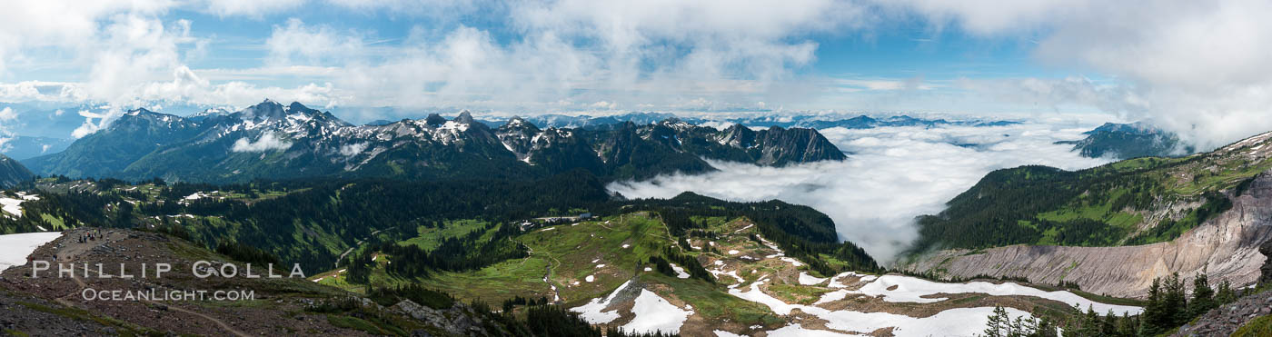 The Tatoosh Range viewed from the Skyline Trail, above Paradise Meadows on southern flank of Mount Rainier. Mount Rainier National Park, Washington, USA, natural history stock photograph, photo id 28713