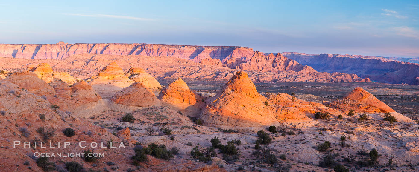 Teepee rocks with the Vermillion Cliffs in the distance. Page, Arizona, USA, natural history stock photograph, photo id 26674