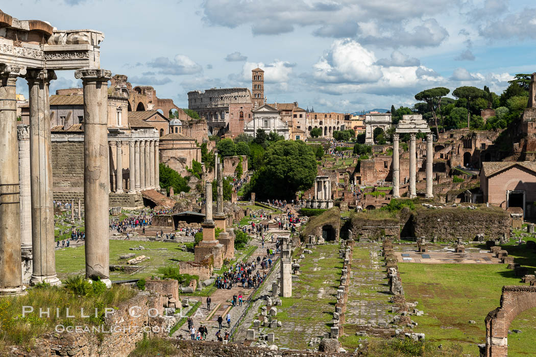 Temple of Saturn and the Roman Forum, Rome. Italy, natural history stock photograph, photo id 35597