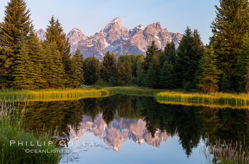 Teton Range from Schwabacher Landing, Grand Teton National Park., natural history stock photograph, photo id 32306