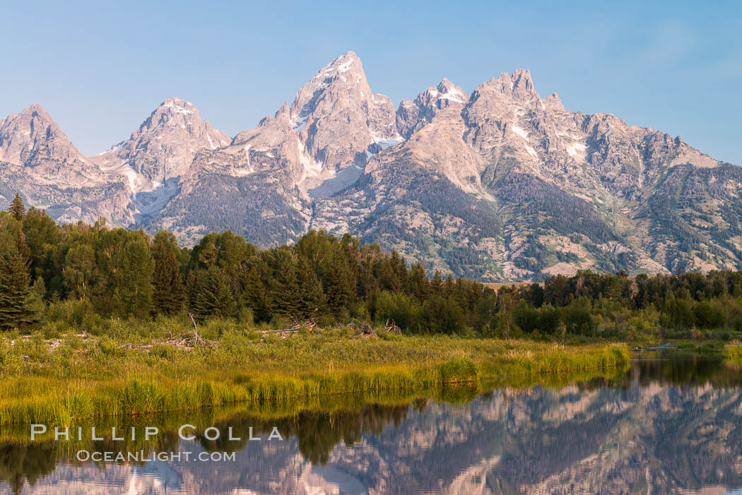 Teton Range from Schwabacher Landing, Grand Teton National Park., natural history stock photograph, photo id 32311