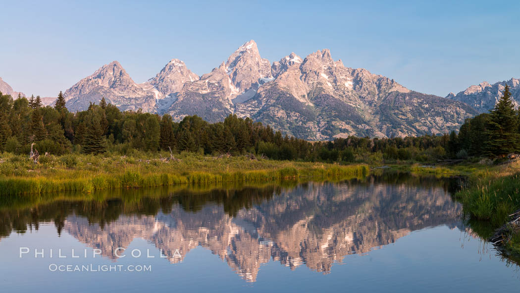 Teton Range from Schwabacher Landing, Grand Teton National Park., natural history stock photograph, photo id 32309