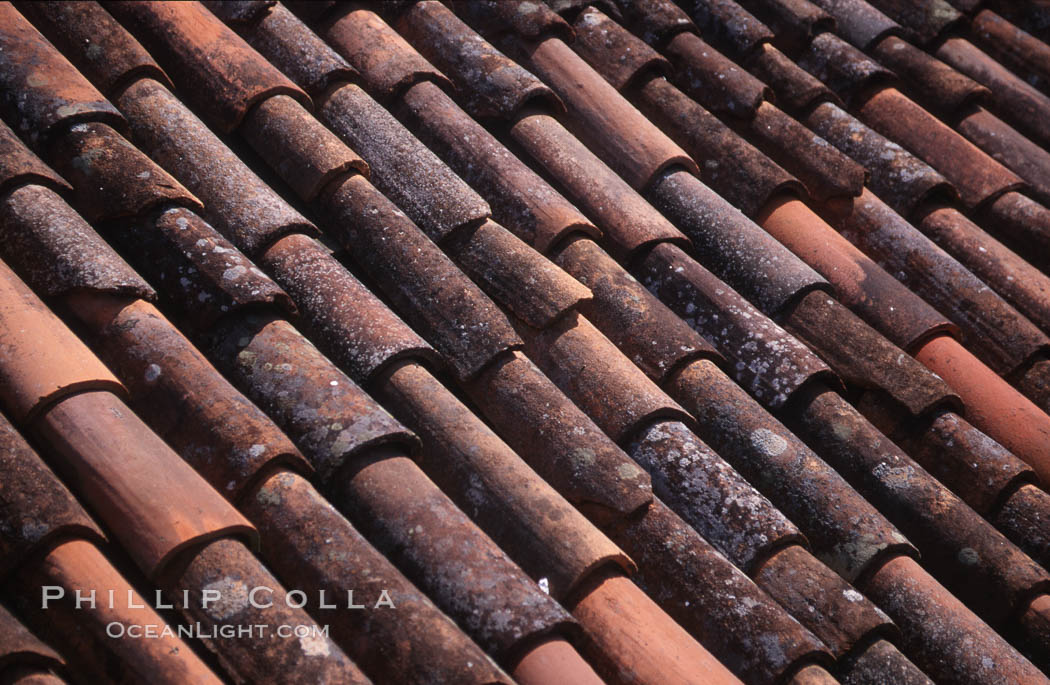 Tile rooftop, Ponta Delgada. Sao Miguel Island, Azores, Portugal, natural history stock photograph, photo id 05482