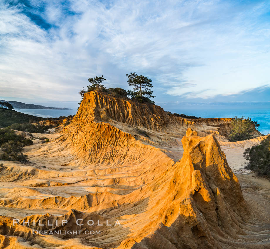 Torrey Pines State Reserve, Broken Hill at Dawn. San Diego, California, USA, natural history stock photograph, photo id 29179