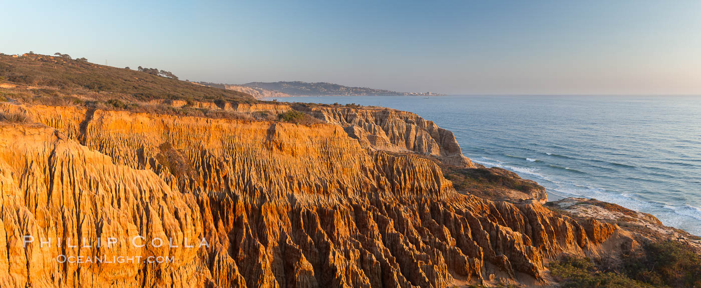 Torrey Pines Cliffs and Pacific Ocean, Razor Point view to La Jolla, San Diego, California. Torrey Pines State Reserve, USA, natural history stock photograph, photo id 28491