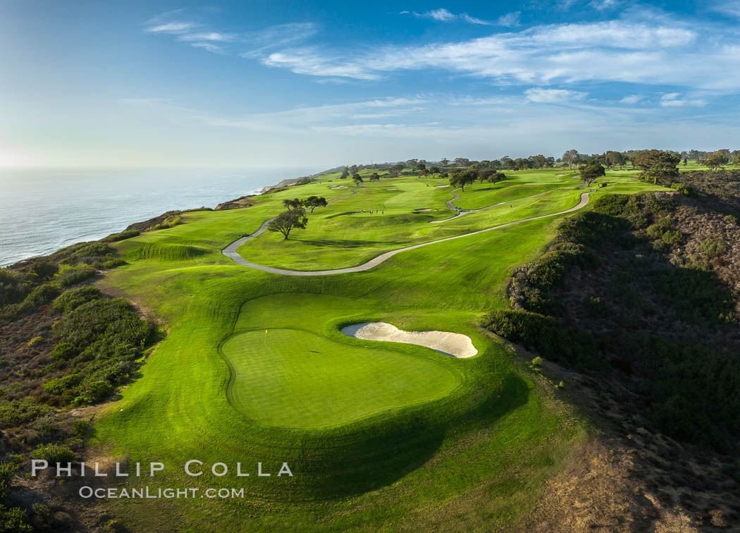 Torrey Pines Golf Course over looking Blacks Beach and the Pacific Ocean, south course, summer, afternoon. San Diego, California, USA, natural history stock photograph, photo id 38184