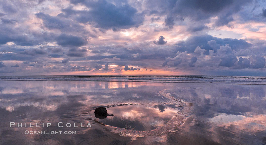 Beautiful sunset on Torrey Pines State Beach. Torrey Pines State Reserve, San Diego, California, USA, natural history stock photograph, photo id 27197