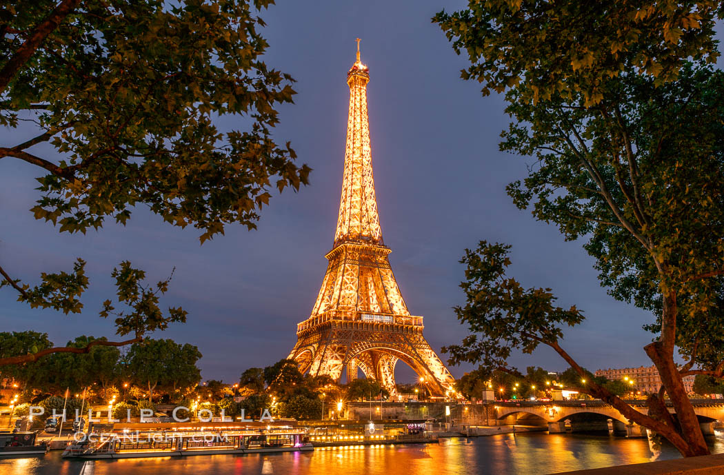 La Tour Eiffel. The Eiffel Tower is an iron lattice tower located on the Champ de Mars in Paris, named after the engineer Gustave Eiffel, who designed the tower in 1889 as the entrance arch to the 1889 World's Fair. The Eiffel tower is the tallest structure in Paris and the most-visited paid monument in the world. France, natural history stock photograph, photo id 35626