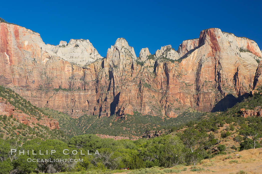 Towers of the Virgin. Zion National Park, Utah, USA, natural history stock photograph, photo id 13024