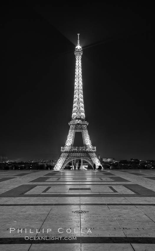 Eiffel Tower rises over the Trocadero place. The Trocadero, site of the Palais de Chaillot, is an area of Paris, France, in the 16th arrondissement, across the Seine from the Eiffel Tower., natural history stock photograph, photo id 28168