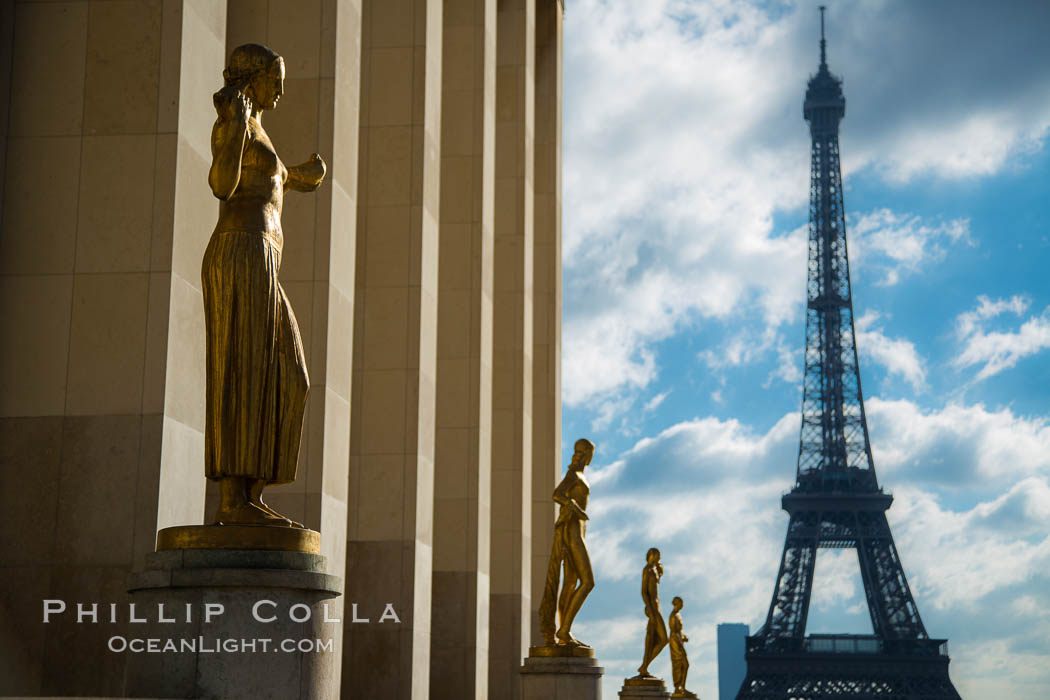 Trocadero. The Trocadero, site of the Palais de Chaillot, is an area of Paris, France, in the 16th arrondissement, across the Seine from the Eiffel Tower., natural history stock photograph, photo id 28151