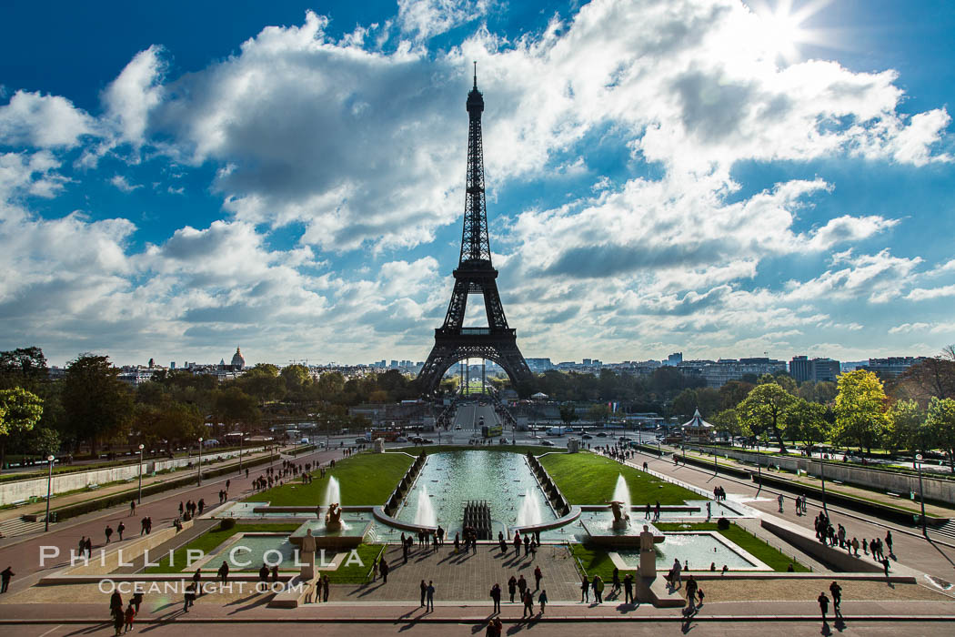 Trocadero. The Trocadero, site of the Palais de Chaillot, is an area of Paris, France, in the 16th arrondissement, across the Seine from the Eiffel Tower., natural history stock photograph, photo id 28259