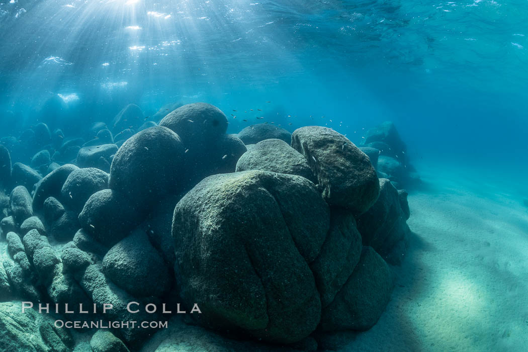 Underwater rocks in Lake Tahoe, Sand Harbor State Park. Nevada, USA, natural history stock photograph, photo id 36411