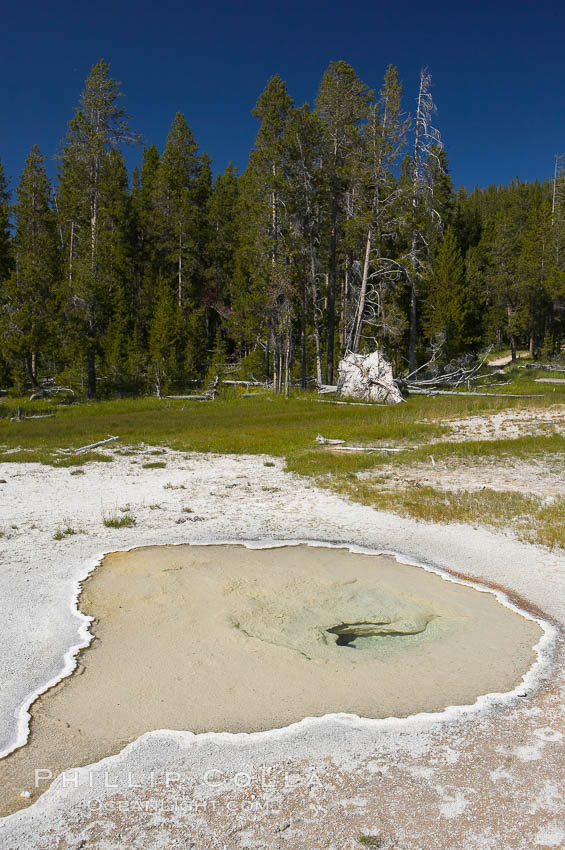 Unnamed spring or pool, Geyser Hill. Upper Geyser Basin, Yellowstone National Park, Wyoming, USA, natural history stock photograph, photo id 13413