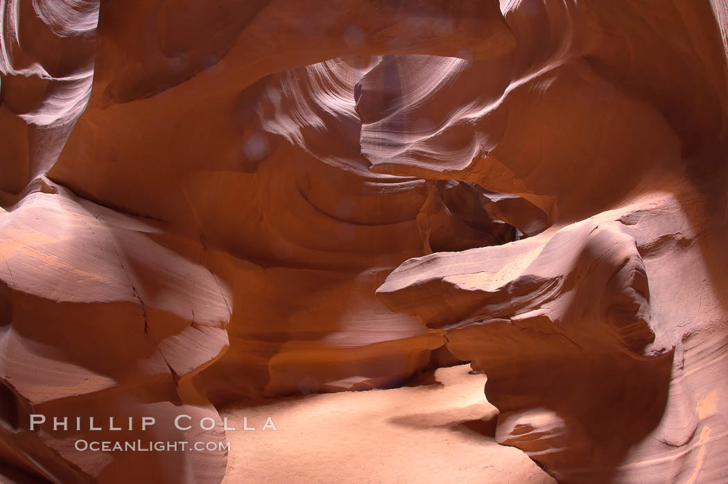 Antelope Canyon, a deep narrow slot canyon formed by water and wind erosion. Navajo Tribal Lands, Page, Arizona, USA, natural history stock photograph, photo id 18002