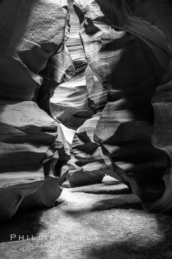 Antelope Canyon, a deep narrow slot canyon formed by water and wind erosion. Navajo Tribal Lands, Page, Arizona, USA, natural history stock photograph, photo id 18018