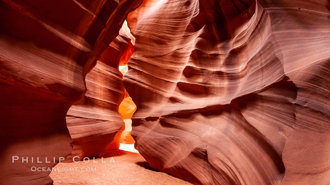 Antelope Canyon, a deep narrow slot canyon formed by water and wind erosion. Navajo Tribal Lands, Page, Arizona, USA, natural history stock photograph, photo id 18026