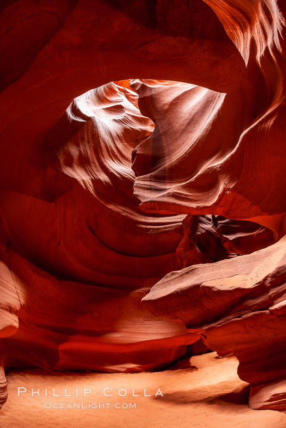 Antelope Canyon, a deep narrow slot canyon formed by water and wind erosion. Navajo Tribal Lands, Page, Arizona, USA, natural history stock photograph, photo id 18003