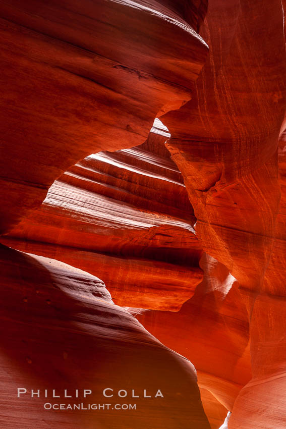 Antelope Canyon, a deep narrow slot canyon formed by water and wind erosion. Navajo Tribal Lands, Page, Arizona, USA, natural history stock photograph, photo id 18019