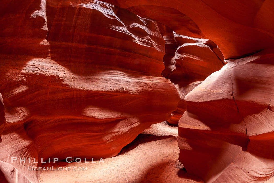 Antelope Canyon, a deep narrow slot canyon formed by water and wind erosion. Navajo Tribal Lands, Page, Arizona, USA, natural history stock photograph, photo id 18023